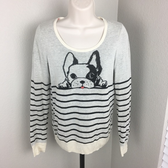 Anthropologie Sweaters - Anthropologie HWR Monogram XS French bulldog